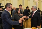 Ամանորի և Սուրբ Ծննդյան տոների առթիվ Նախագահի նստավայրում ընդունելություն է կազմակերպվել ԶԼՄ ներկայացուցիչների համար