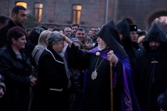 Ամենայն Հայոց կաթողիկոսը Սուրբ Գայանե վանքում մասնակցել է Ճրագալույցի պատարագին